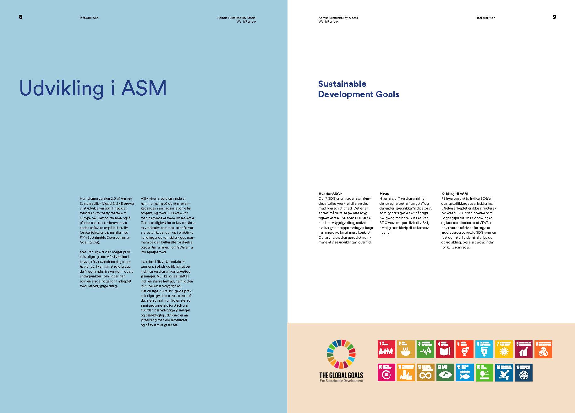 Side 8 og 9 i 'Aarhus sustainability model'