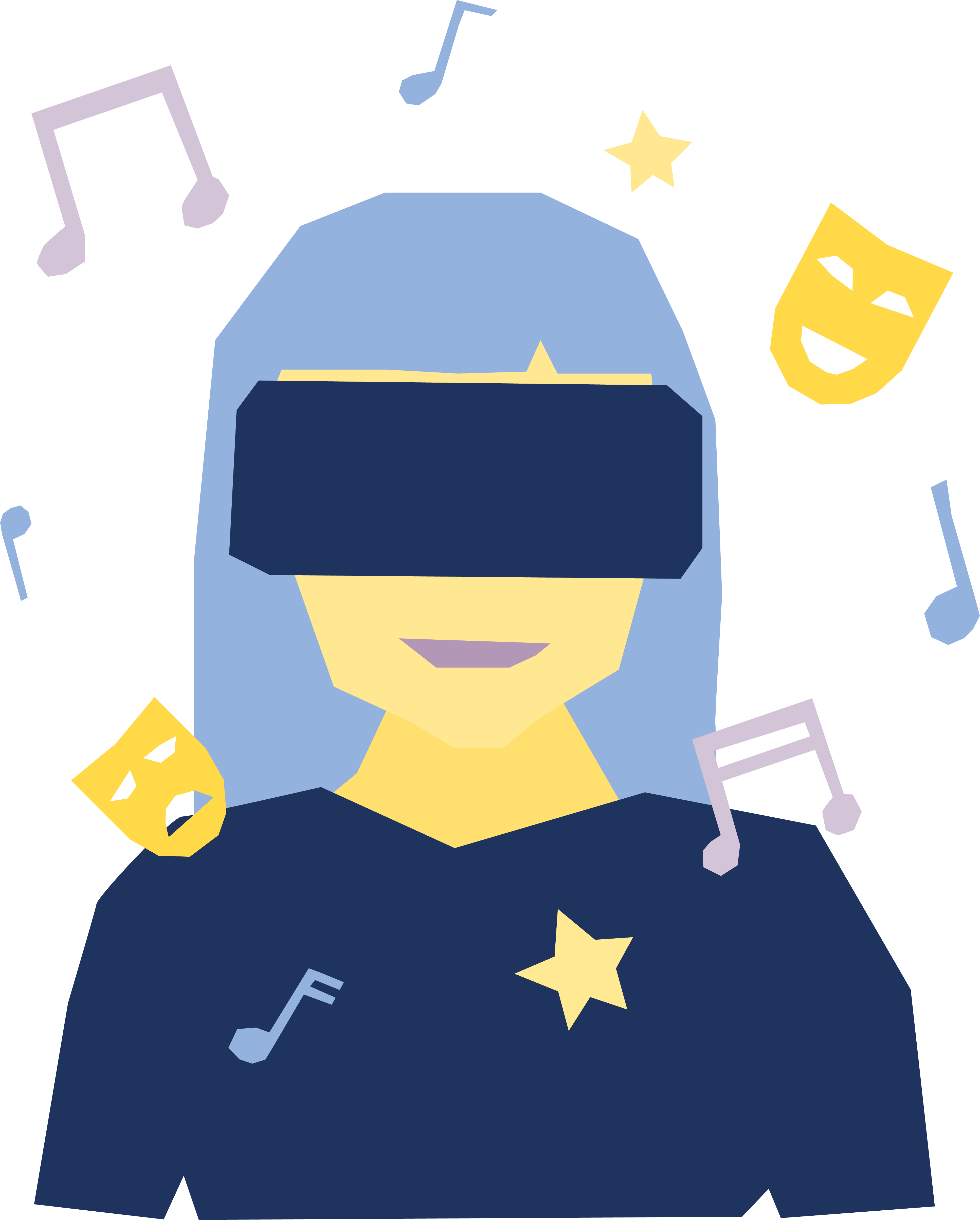 Digitaliseringen af kultur visualiseret med en person som har en kulturoplevelse i et VR headset